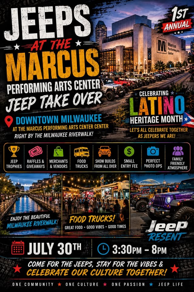  Jeeps by the MKE River Walk
